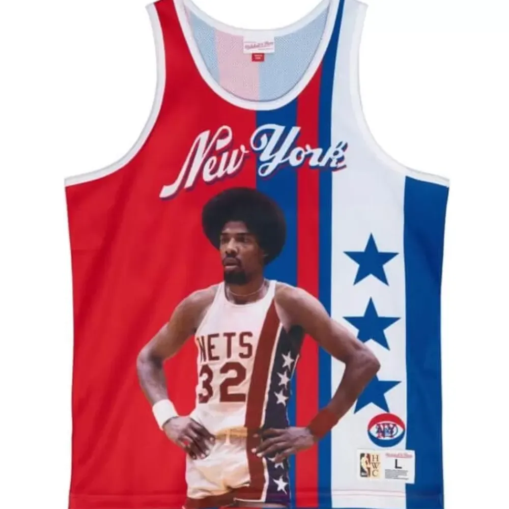 Apparel Mitchell & Ness T-Shirts & Tops-Sublimated Player Tank New York Nets Julius Erving
