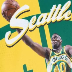 Apparel Mitchell & Ness T-Shirts & Tops-Sublimated Player Tank Seattle Supersonics Shawn Kemp