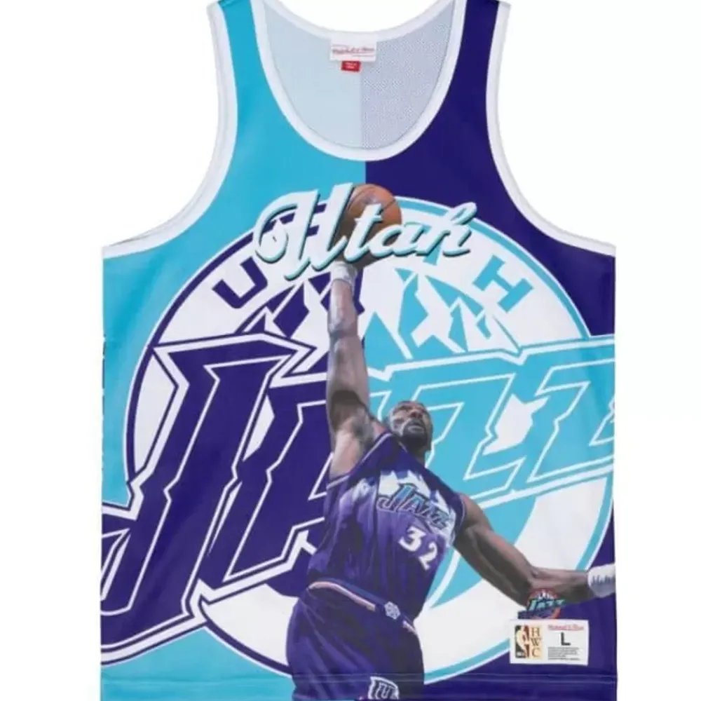 Apparel Mitchell & Ness T-Shirts & Tops-Sublimated Player Tank Utah Jazz Karl Malone