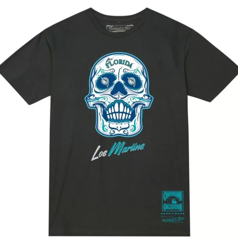 Apparel Mitchell & Ness T-Shirts & Tops-Sugar Skull Tee Florida Marlins
