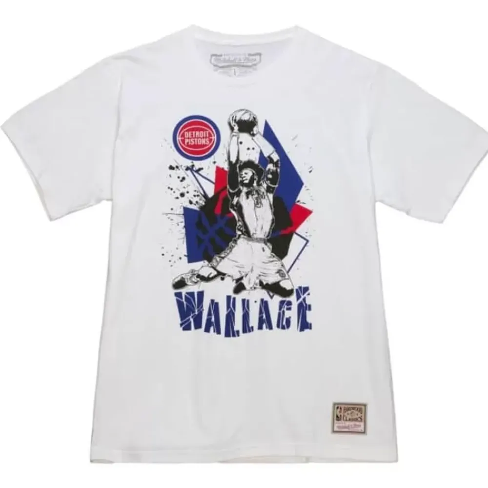 Apparel Mitchell & Ness T-Shirts & Tops-Suite Sensations Tee Detroit Pistons Ben Wallace
