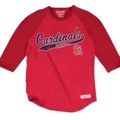 Apparel Mitchell & Ness T-Shirts & Tops-Tail Sweeper Raglan St. Louis Cardinals