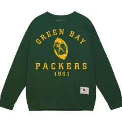 Apparel Mitchell & Ness Hoodies & Sweatshirts-Team Basic 3 Crew Green Bay Packers