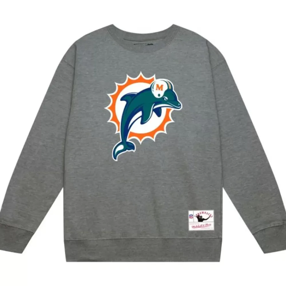 Apparel Mitchell & Ness Hoodies & Sweatshirts-Team Basic 3 Crew Miami Dolphins