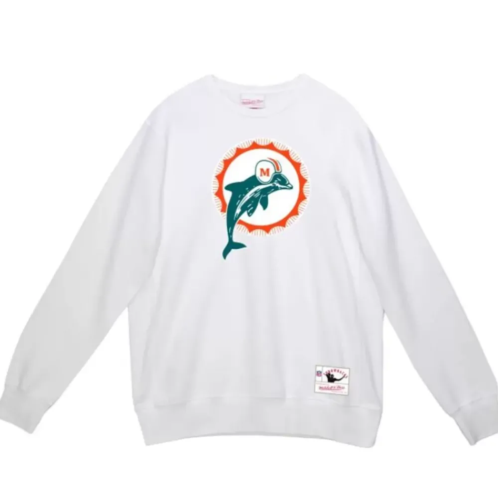 Apparel Mitchell & Ness Hoodies & Sweatshirts-Team Basic 2 Crew Miami Dolphins
