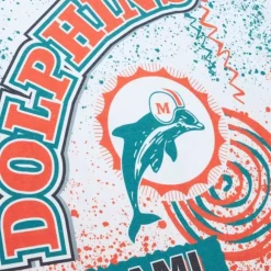 Apparel Mitchell & Ness T-Shirts & Tops-Team Burst Sublimated S/S Tee Miami Dolphins