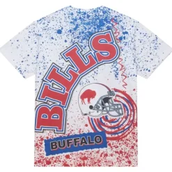 Apparel Mitchell & Ness T-Shirts & Tops-Team Burst Sublimated S/S Tee Buffalo Bills