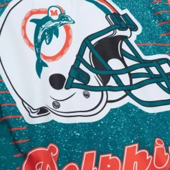 Apparel Mitchell & Ness Jackets & Outerwear-Team Burst Warm Up Jacket Miami Dolphins