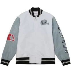 Apparel Mitchell & Ness Jackets & Outerwear-Team Burst Warm Up Jacket Los Angeles Raiders