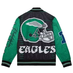 Apparel Mitchell & Ness Jackets & Outerwear-Team Burst Warm Up Jacket Philadelphia Eagles