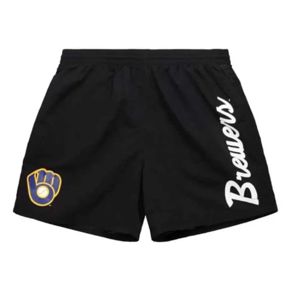 Apparel Mitchell & Ness Shorts-Team Essentials Nylon Shorts Milwaukee Brewers