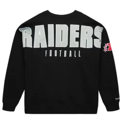 Apparel Mitchell & Ness Hoodies & Sweatshirts-Team First Satin Fleece Crew Oakland Raiders