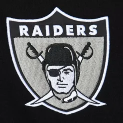 Apparel Mitchell & Ness Hoodies & Sweatshirts-Team First Satin Fleece Crew Oakland Raiders