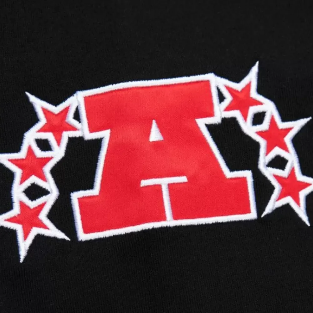 Apparel Mitchell & Ness Hoodies & Sweatshirts-Team First Satin Fleece Crew Oakland Raiders