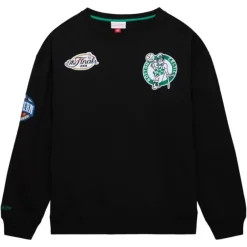 Apparel Mitchell & Ness Hoodies & Sweatshirts-Team First Satin Fleece Crew Boston Celtics