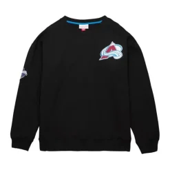 Apparel Mitchell & Ness Hoodies & Sweatshirts-Team First Satin Fleece Crew Current Logo Colorado Avalanche