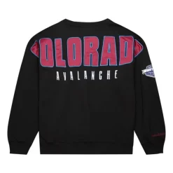 Apparel Mitchell & Ness Hoodies & Sweatshirts-Team First Satin Fleece Crew Current Logo Colorado Avalanche