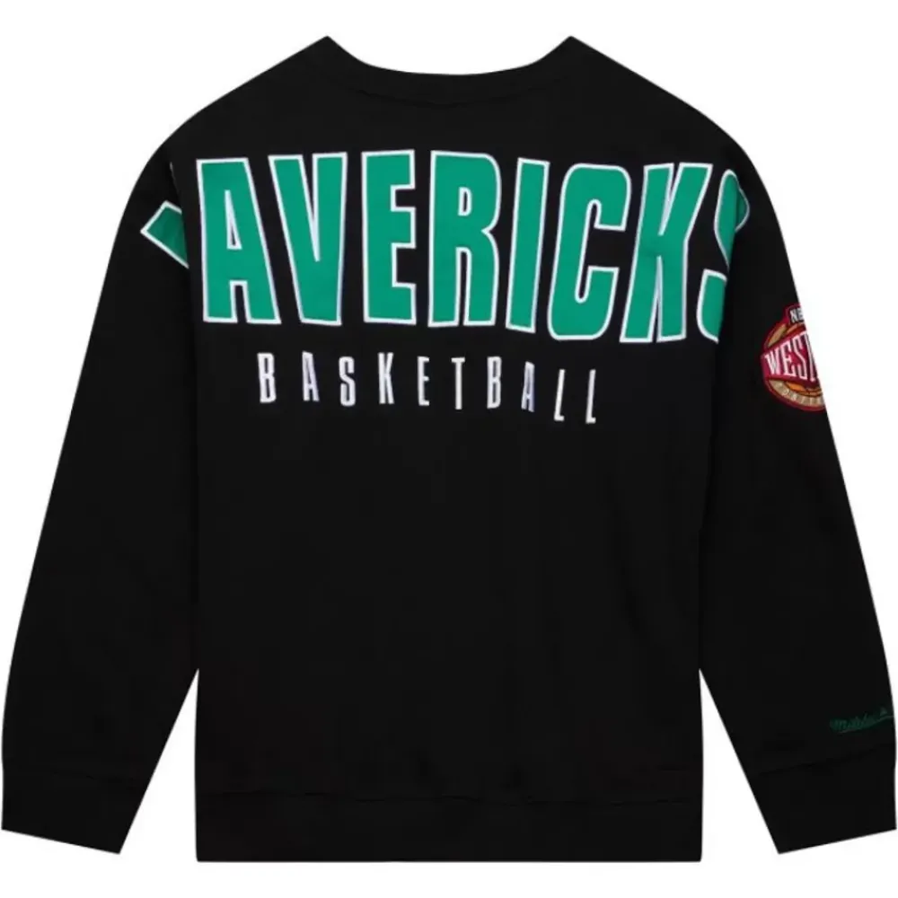 Apparel Mitchell & Ness Hoodies & Sweatshirts-Team First Satin Fleece Crew Dallas Mavericks