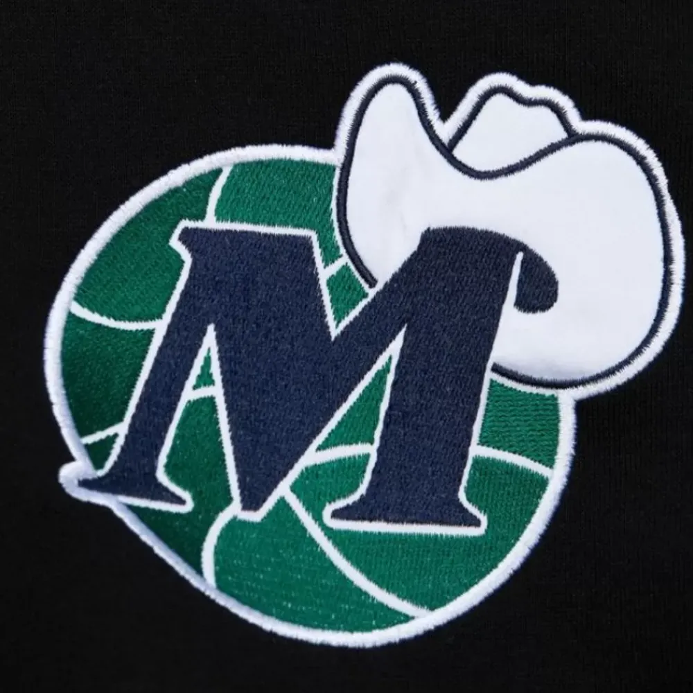 Apparel Mitchell & Ness Hoodies & Sweatshirts-Team First Satin Fleece Crew Dallas Mavericks