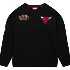 Apparel Mitchell & Ness Hoodies & Sweatshirts-Team First Satin Fleece Crew Chicago Bulls