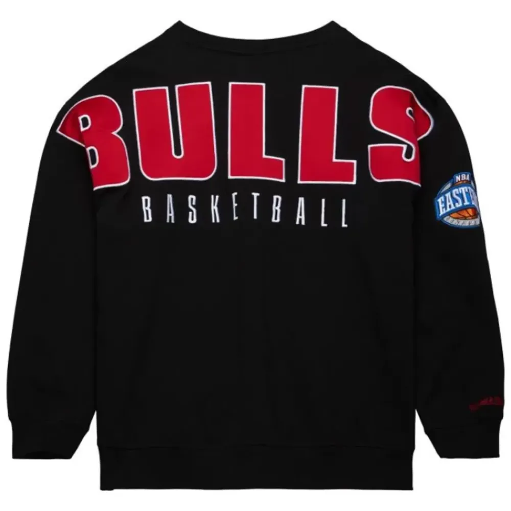 Apparel Mitchell & Ness Hoodies & Sweatshirts-Team First Satin Fleece Crew Chicago Bulls