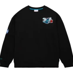 Apparel Mitchell & Ness Hoodies & Sweatshirts-Team First Satin Fleece Crew Charlotte Hornets