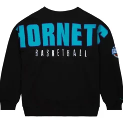 Apparel Mitchell & Ness Hoodies & Sweatshirts-Team First Satin Fleece Crew Charlotte Hornets