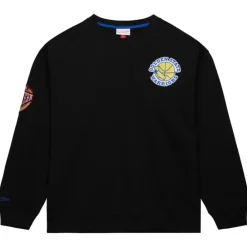 Apparel Mitchell & Ness Hoodies & Sweatshirts-Team First Satin Fleece Crew Golden State Warriors