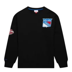 Apparel Mitchell & Ness Hoodies & Sweatshirts-Team First Satin Fleece Crew Current Logo New York Rangers