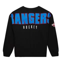 Apparel Mitchell & Ness Hoodies & Sweatshirts-Team First Satin Fleece Crew Current Logo New York Rangers