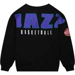 Apparel Mitchell & Ness Hoodies & Sweatshirts-Team First Satin Fleece Crew Utah Jazz