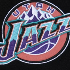 Apparel Mitchell & Ness Hoodies & Sweatshirts-Team First Satin Fleece Crew Utah Jazz
