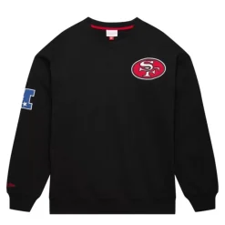 Apparel Mitchell & Ness Hoodies & Sweatshirts-Team First Satin Fleece Crew San Francisco 49Ers
