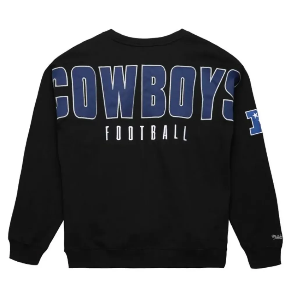 Apparel Mitchell & Ness Hoodies & Sweatshirts-Team First Satin Fleece Crew Dallas Cowboys