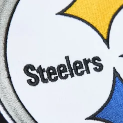 Apparel Mitchell & Ness Hoodies & Sweatshirts-Team First Satin Fleece Crew Pittsburgh Steelers