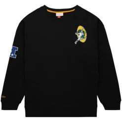 Apparel Mitchell & Ness Hoodies & Sweatshirts-Team First Satin Fleece Crew Green Bay Packers