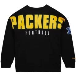 Apparel Mitchell & Ness Hoodies & Sweatshirts-Team First Satin Fleece Crew Green Bay Packers