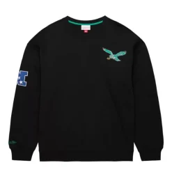 Apparel Mitchell & Ness Hoodies & Sweatshirts-Team First Satin Fleece Crew Philadelphia Eagles