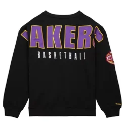 Apparel Mitchell & Ness Hoodies & Sweatshirts-Team First Satin Fleece Crew Los Angeles Lakers