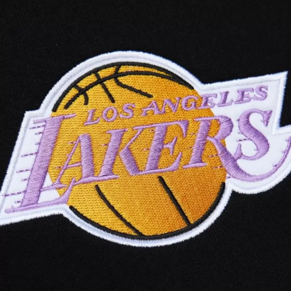 Apparel Mitchell & Ness Hoodies & Sweatshirts-Team First Satin Fleece Crew Los Angeles Lakers