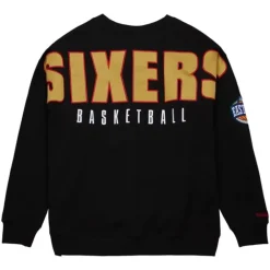 Apparel Mitchell & Ness Hoodies & Sweatshirts-Team First Satin Fleece Crew Philadelphia 76Ers