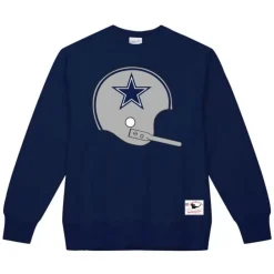 Apparel Mitchell & Ness Hoodies & Sweatshirts-Team Helmet 2 Crew Dallas Cowboys