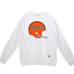 Apparel Mitchell & Ness Hoodies & Sweatshirts-Team Helmet Crew Cincinnati Bengals