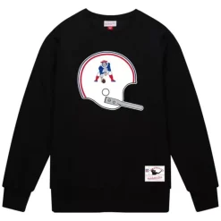 Apparel Mitchell & Ness Hoodies & Sweatshirts-Team Helmet Crew New England Patriots