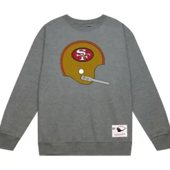 Apparel Mitchell & Ness Hoodies & Sweatshirts-Team Helmet Crew San Francisco 49Ers