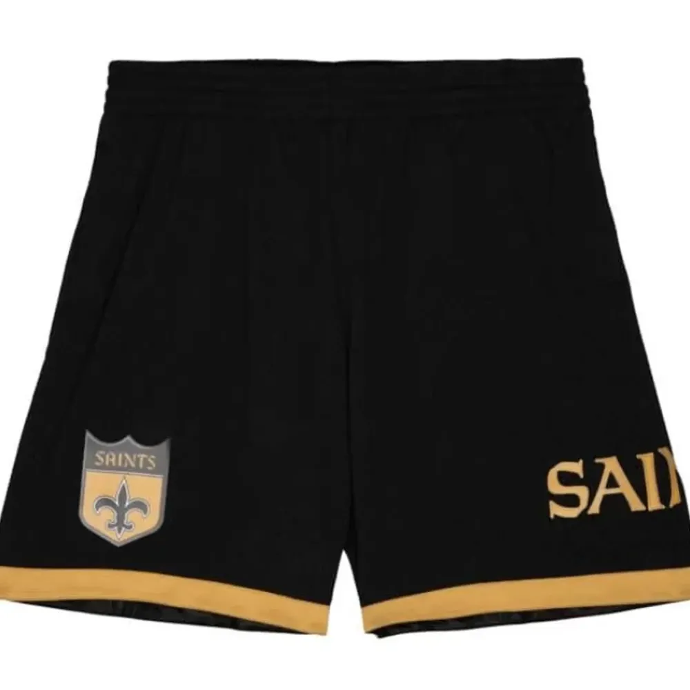 Apparel Mitchell & Ness Shorts-Team Id Mesh Shorts New Orleans Saints