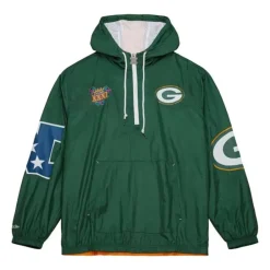 Apparel Mitchell & Ness Jackets & Outerwear-Team Og 2.0 Anorak Windbreaker Green Bay Packers