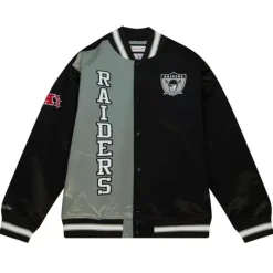 Apparel Mitchell & Ness Jackets & Outerwear-Team Og 2.0 Lightweight Satin Jacket Oakland Raiders
