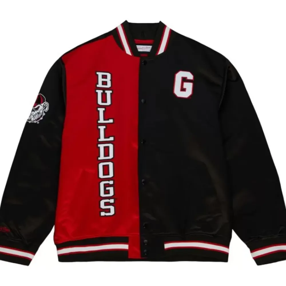 Apparel Mitchell & Ness Jackets & Outerwear-Team Og 2.0 Lightweight Satin Jacket University Of Georgia