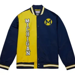 Apparel Mitchell & Ness Jackets & Outerwear-Team Og 2.0 Lightweight Satin Jacket University Of Michigan